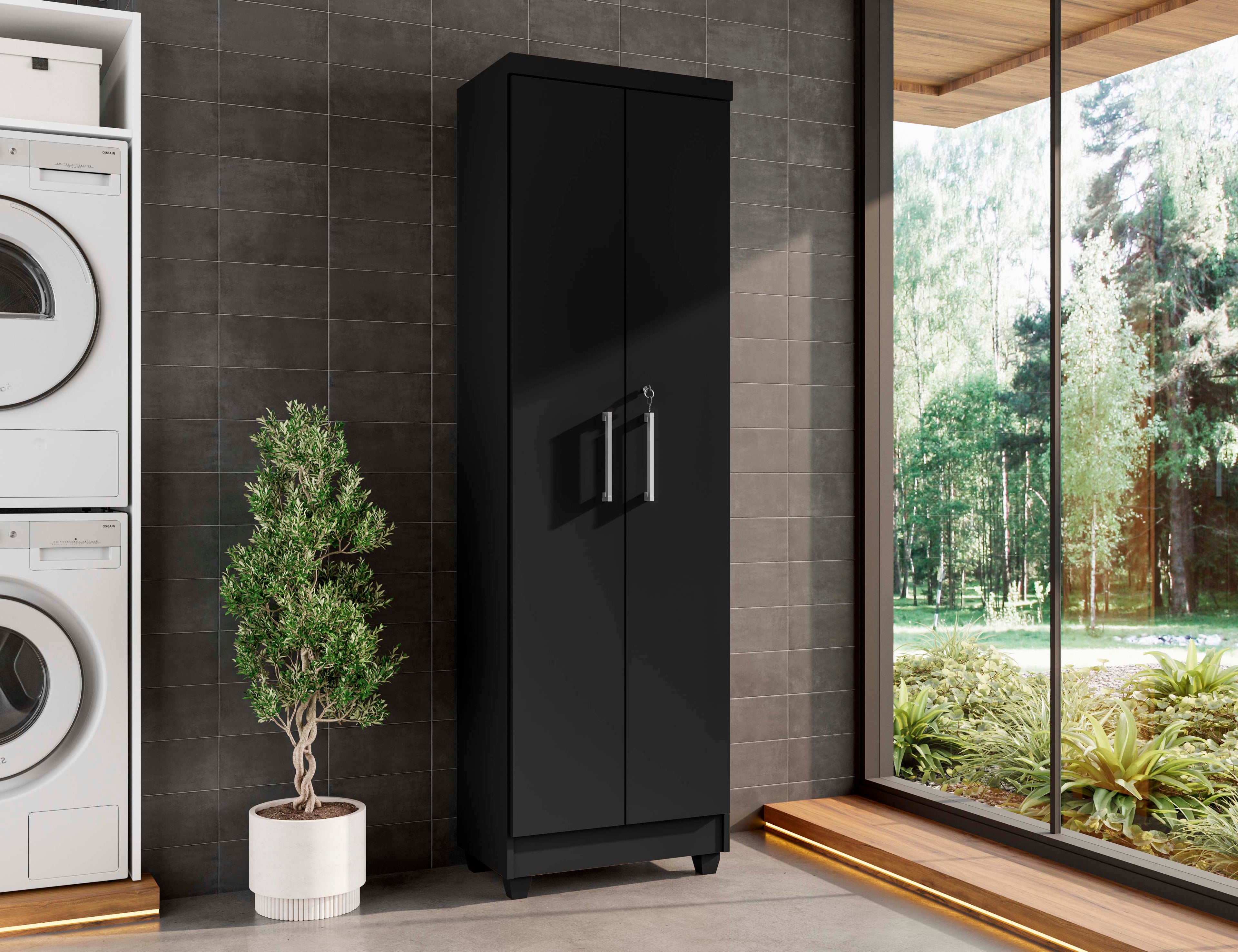 Armário Multiuso Com chave Isabela Preto – RUD RACK