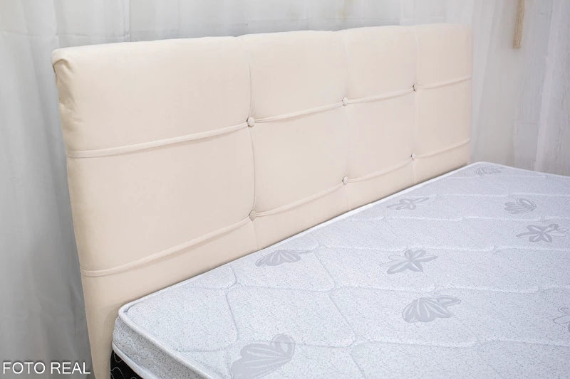 Cabeceira Casal Eslovênia Veludo Areia - Móveis furniture