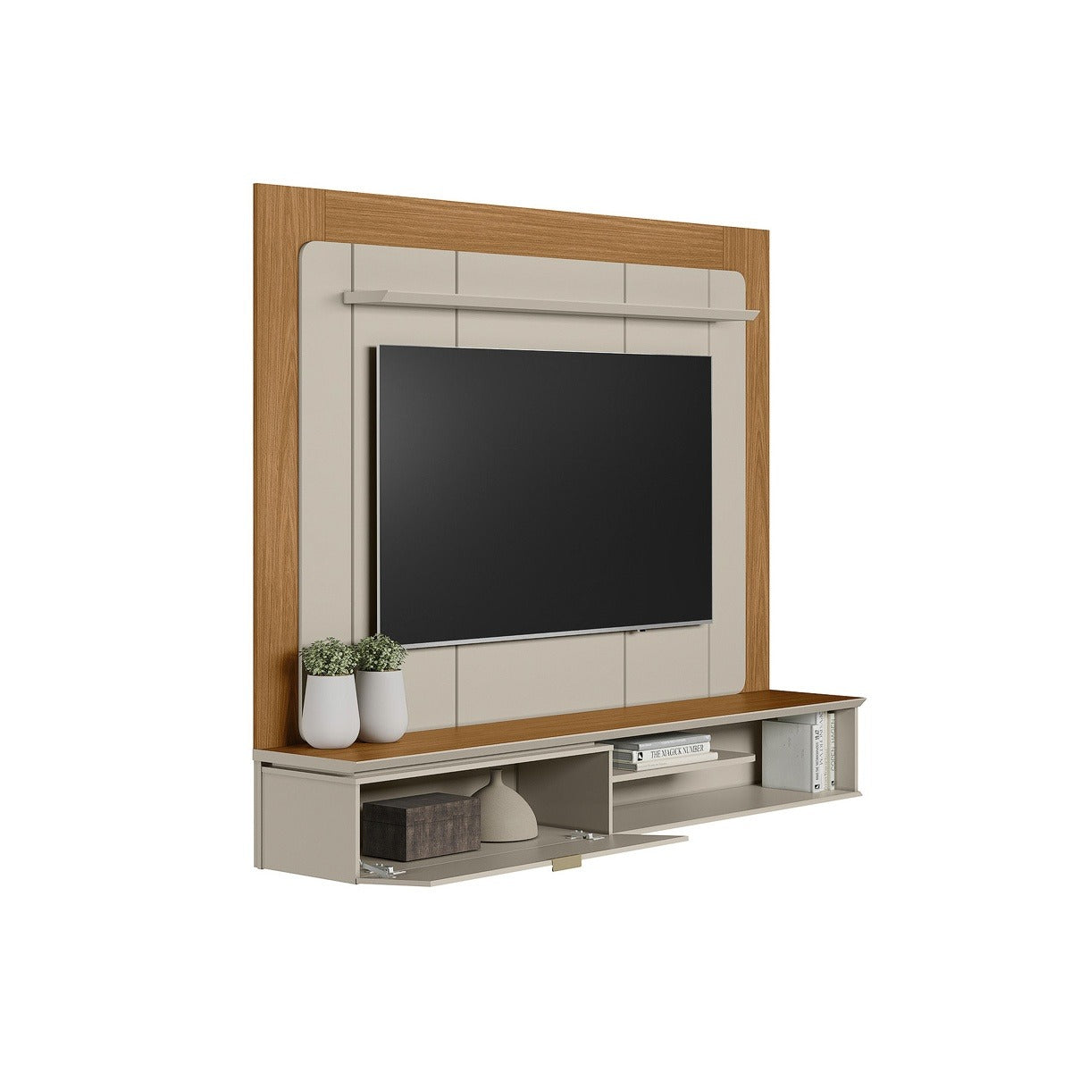 Painel Home até 65″ Lugano Nature/Off White – LINEA BRASIL