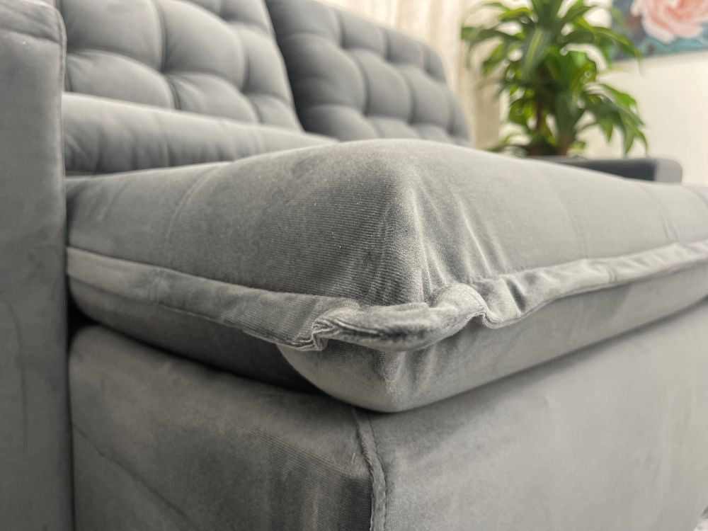 Sofá Retrátil Reclinável Small 2.00m – Cinza Veludão - Móveis furniture