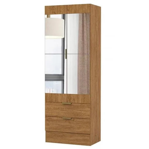 Armário Multiuso Clara 2 Portas com Espelho e 2 Gavetas Carioca Freijó