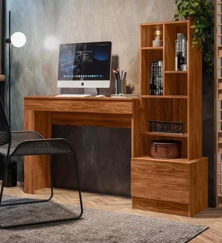 Mesa de Computador Lion Escrivaninha com Biblioteca - Móveis furniture
