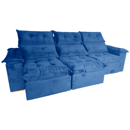 Sofá Retrátil e Reclinável Imperial 2,75 m Veludo Jolie Azul 07 – IMPERIAL DECOR - Móveis furniture