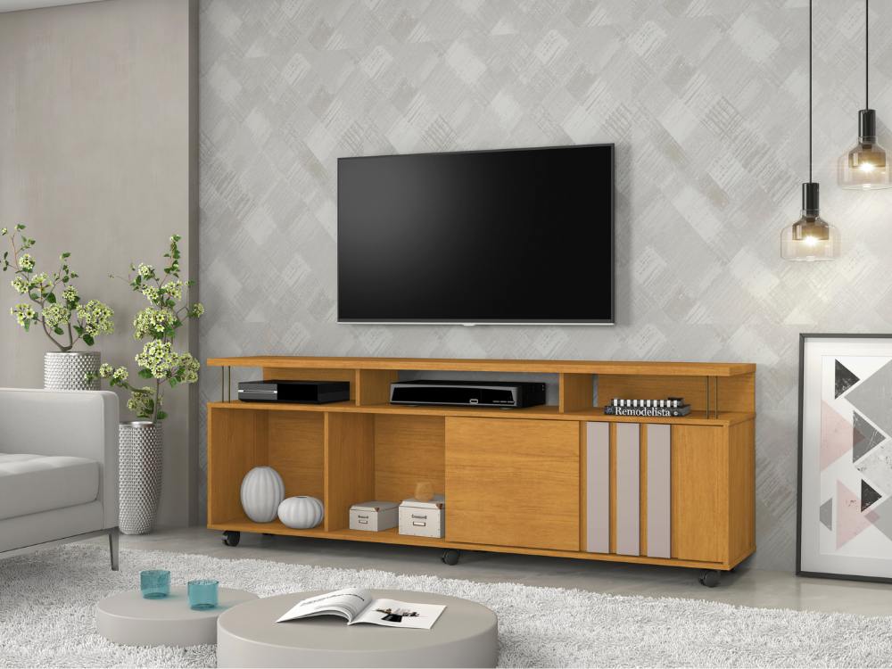 Rack Atraente 70″ – Cinamomo/Off White - Móveis furniture