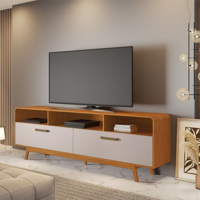 Rack até 70″ Cristal Cinamono/Off White – JCM MOVELARIA