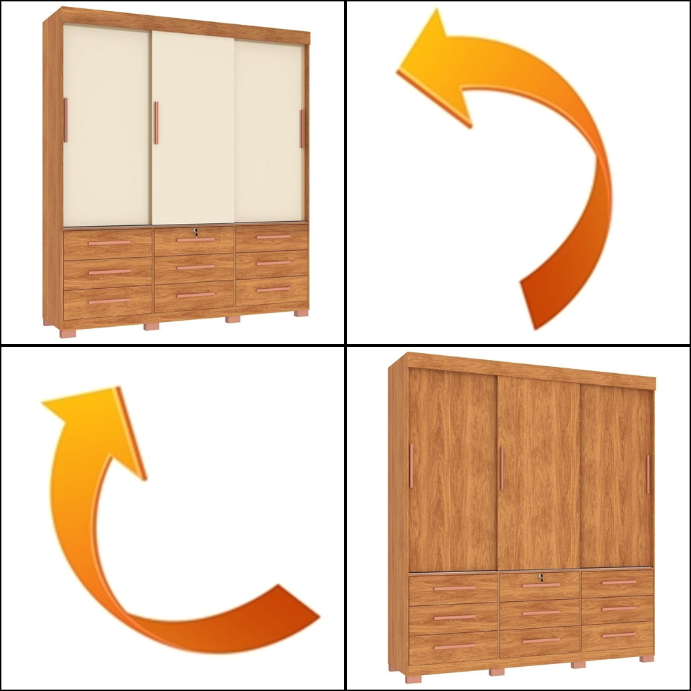 Guarda-Roupa 3 Portas Toronto RP1930 Cinamomo/Off White/Cinamomo – FELLICCI