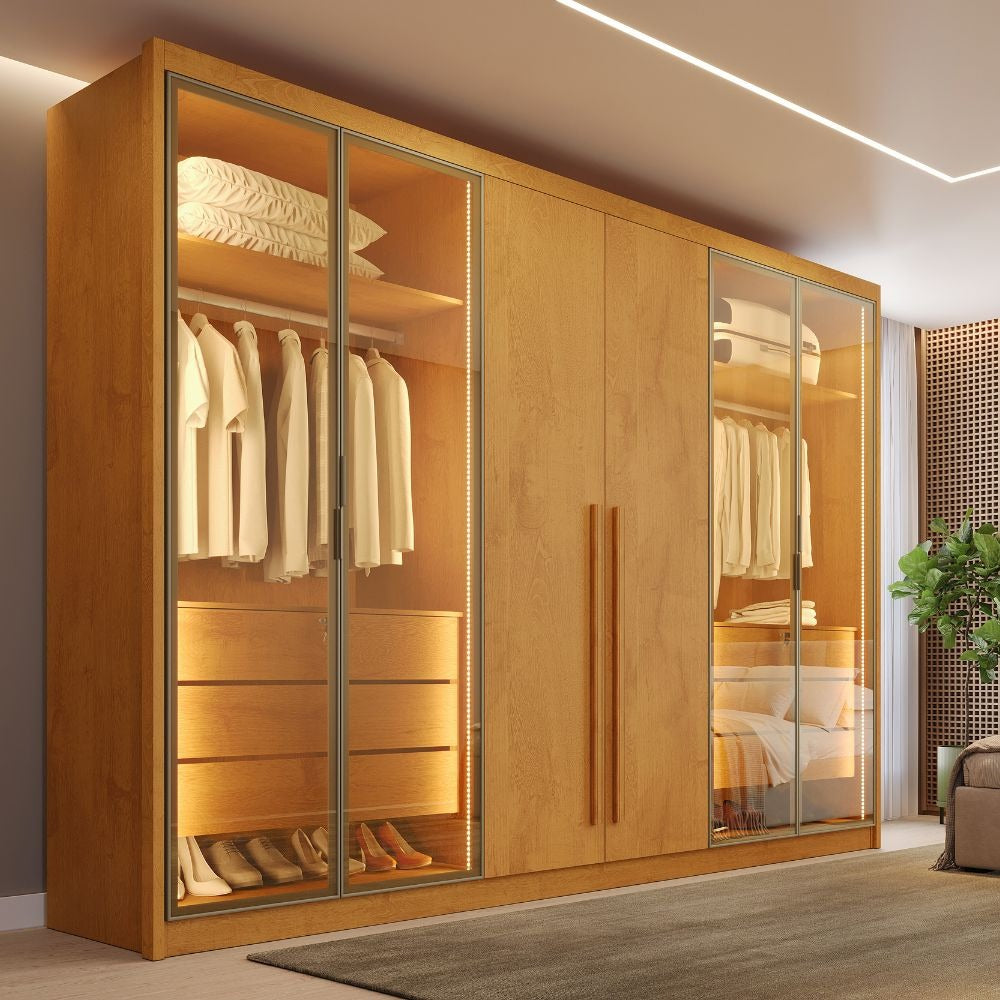 Guarda Roupa 6 Portas Madri (4 Portas Reflecta) 2,795 m Peroba – MÓVEIS EUROPA