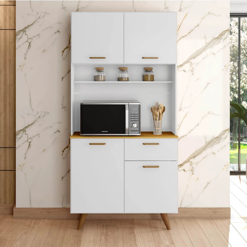 Kit Cozinha Izis 4 Portas 1 Gaveta Larg. 0.90m Branco Poliman - Móveis furniture