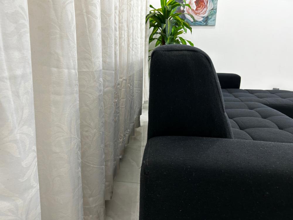 Sofá Colorado com Cheise 2.13m – Preto Linho - Móveis furniture