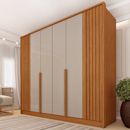 Guarda-Roupa 6 Portas Guarani Ripado 2,44m Cinamono/Off White – TCIL