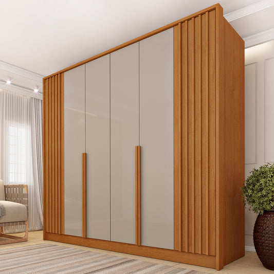 Guarda-Roupa 6 Portas Guarani Ripado 2,44m Cinamono/Off White – TCIL