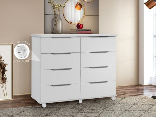 Cômoda Athenas 8 gavetas – Branca - Móveis furniture