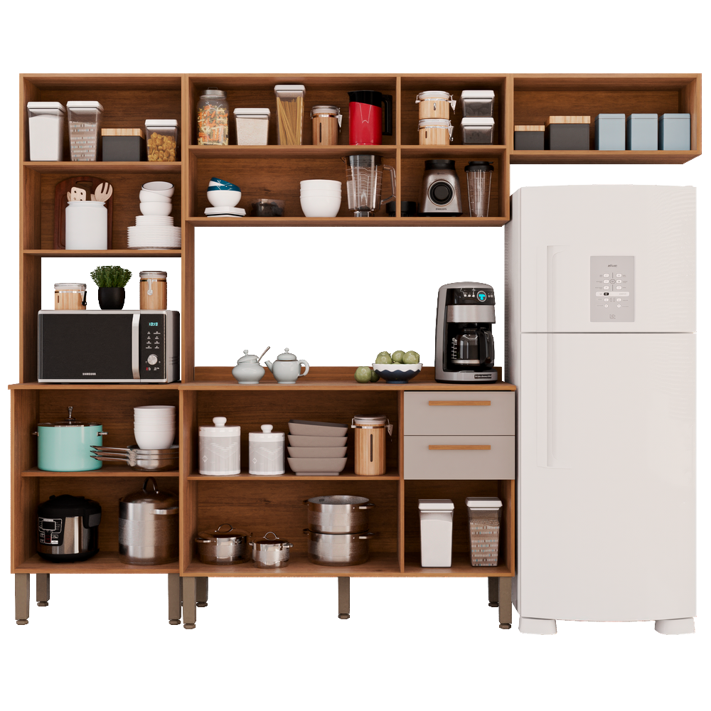Cozinha Completa New Valência Cinamomo/Off White – SALLÊTO