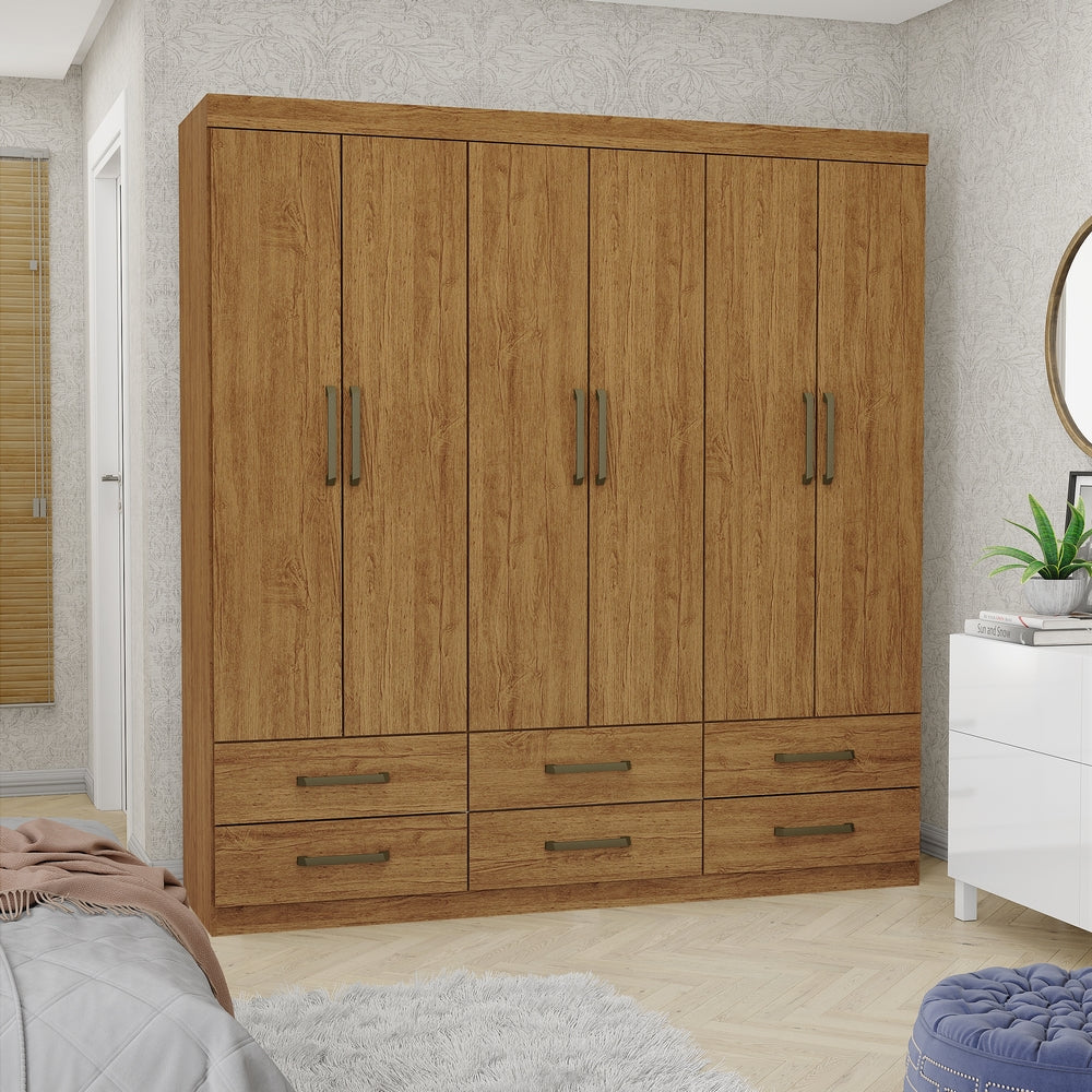 Guarda-Roupa 6 Portas(Sem Espelho/Sem Pes)Dallas 1,53 m Cinamomo – CARIOCA MOVEIS