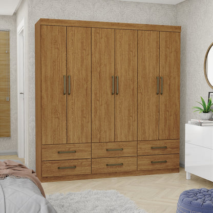 Guarda-Roupa 6 Portas(Sem Espelho/Sem Pes)Dallas 1,53 m Cinamomo – CARIOCA MOVEIS