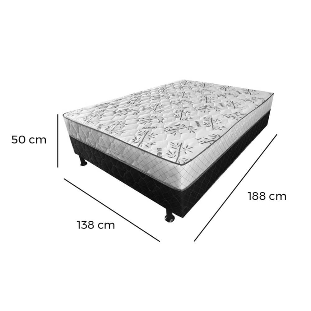 Cama Box Monaco Casal Ortopédica 138x188x50cm - Móveis furniture