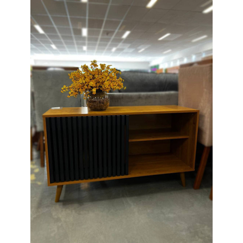 Rack até 43″ Carinho Cinamono/Preto – JCM MOVELARIA - Móveis furniture