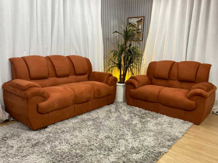 Sofá 2 e 3 Lugares Sued Terracota 604 Mônaco