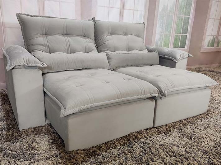 Sofá Retrátil Reclinável 2,50 m Terracota 328 Maricá - Móveis furniture