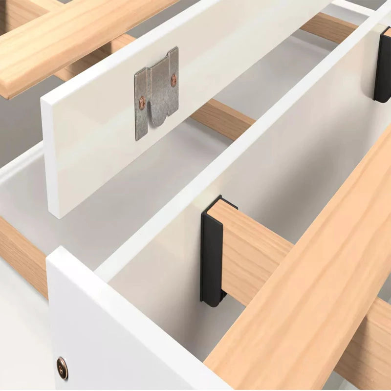 Bibox Matrix Cama 3 em 1 Solteiro-Solteiro c/Auxiliar e Casal Branco Tebarrot - Móveis furniture