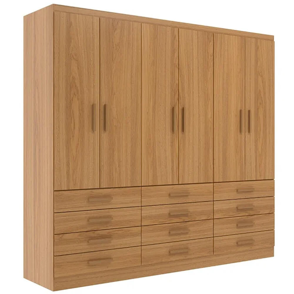 Guarda Roupa New Monaco Casal 6 Portas 12 Gavetas Evidencia - Móveis furniture