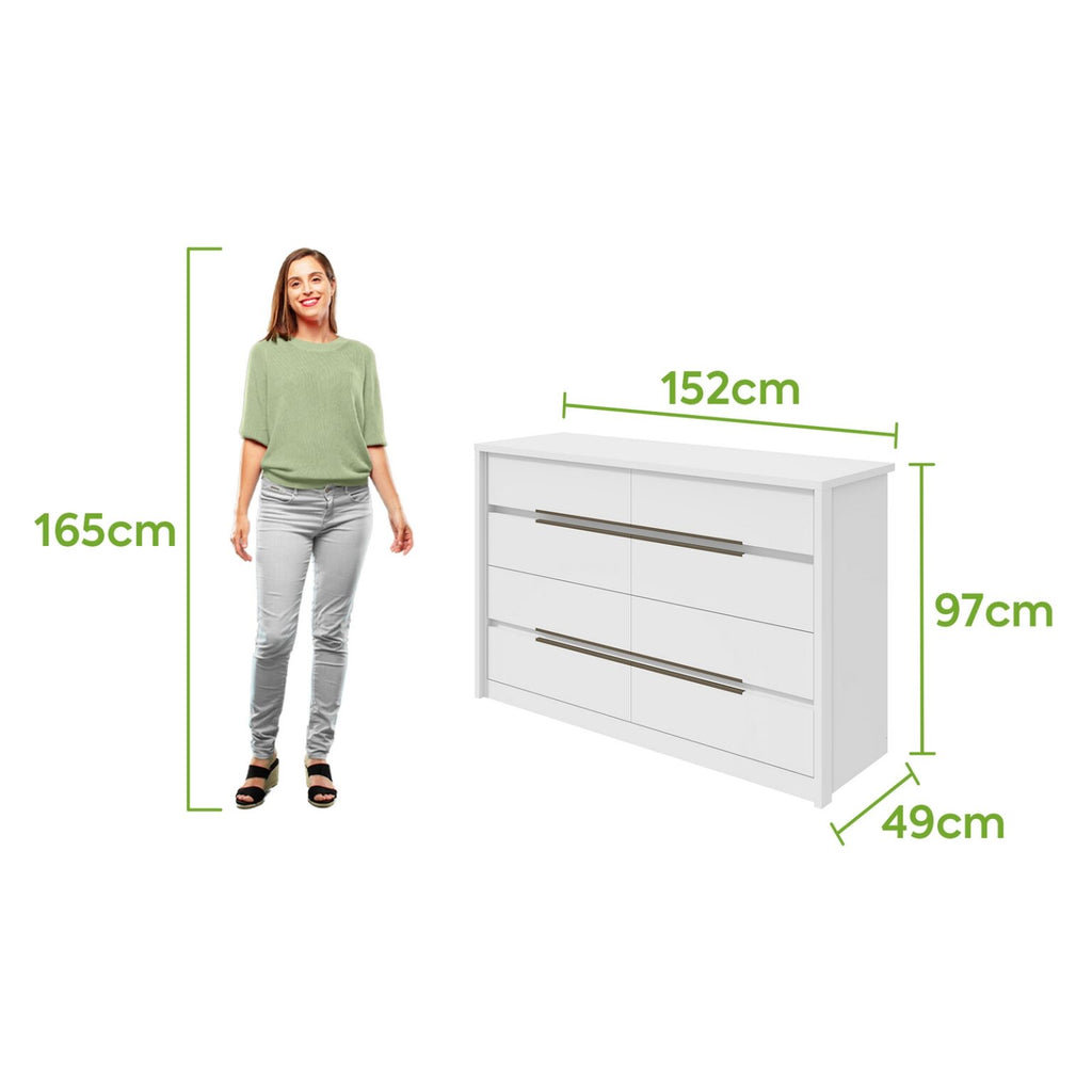 Cômoda 8 Gavetas Urban Branco – LOPAS