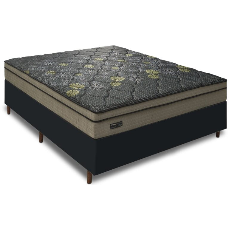 Colchão Casal D26 Vigo + Base Box Simples Corino – UMAFLEX + BIOSTAR - Móveis furniture