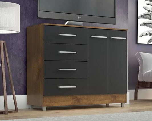 Comoda Gisele 4G2P Castanho.Onix - Móveis furniture