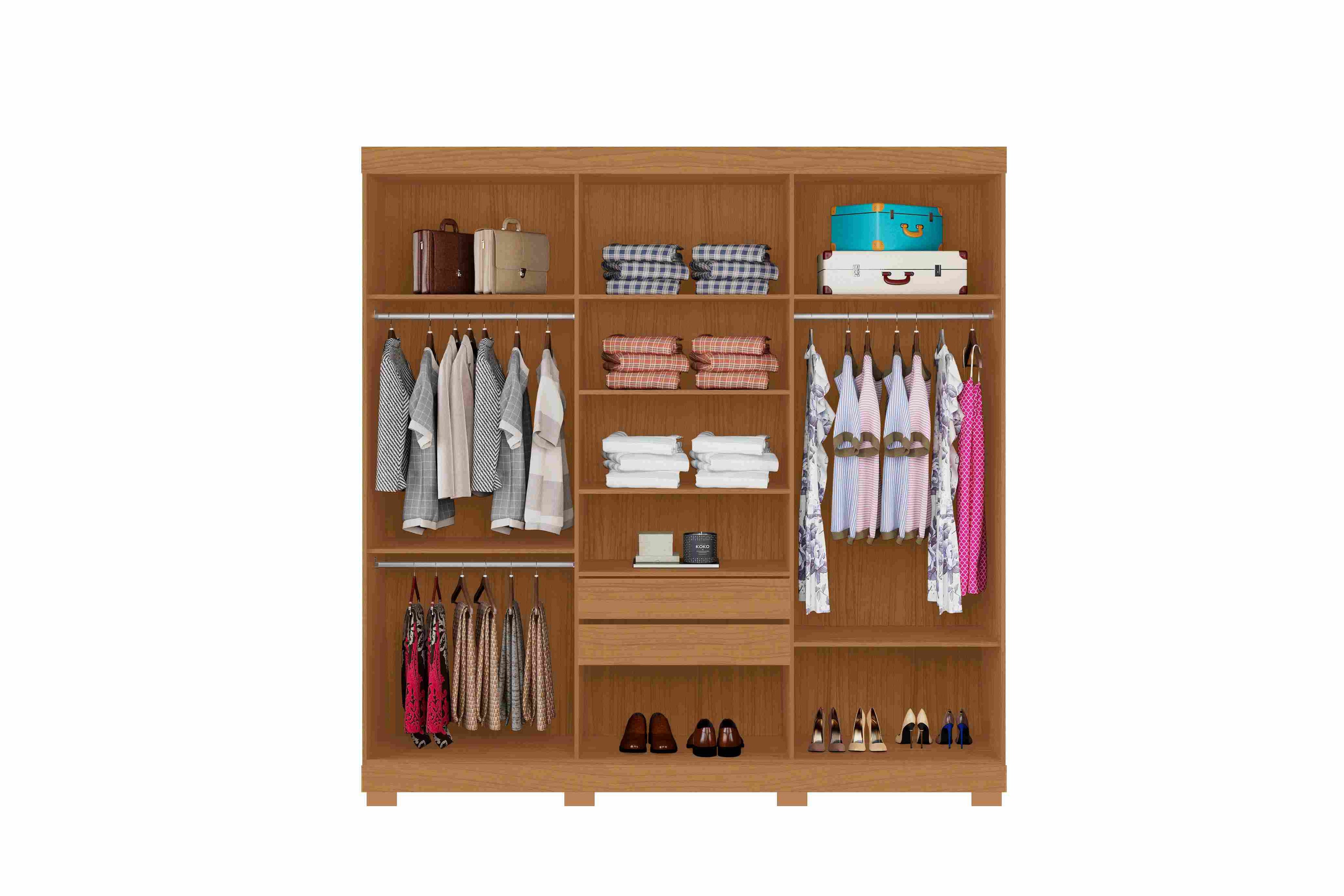 Roupeiro Aramoveis 6P2G Cinamomo.Off White Aramoveis