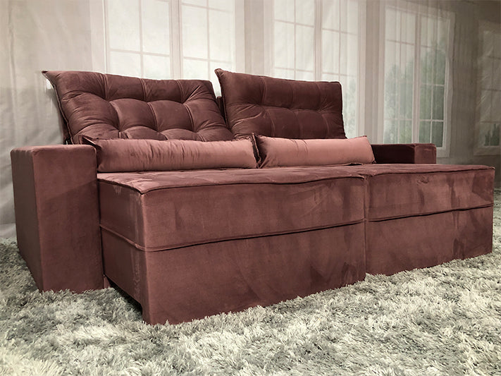 Sofá Retrátil Reclinável 2,90 m Rose 329 Baruqui - Móveis furniture