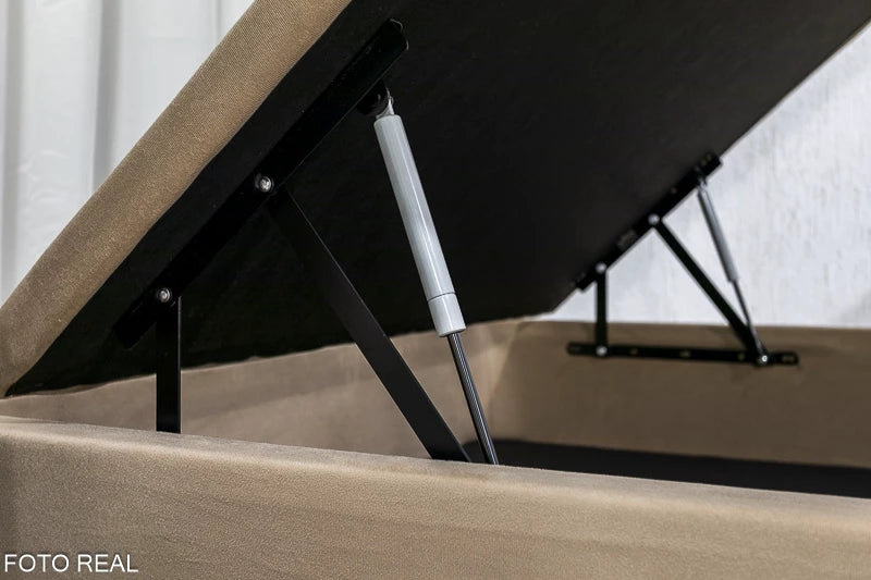 Box Baú Prime Capuccino + Colchão Casal Classic Marrom 188×138x62 Molas Superlastic Anjos - Móveis furniture