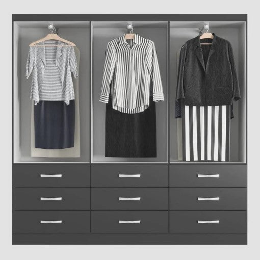 Guarda Roupa Isabela Casal 3 Portas 9 Gavetas Evidencia - Móveis furniture