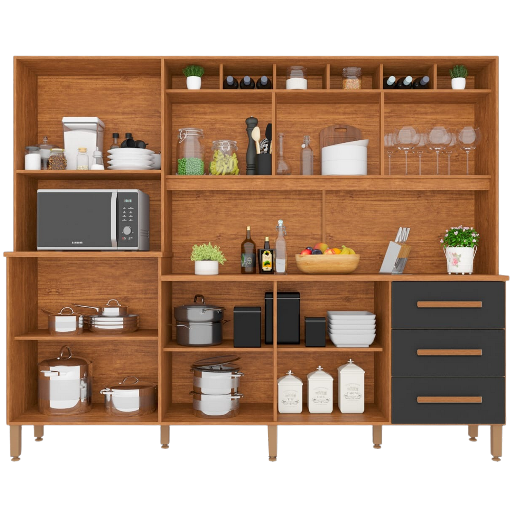 Kit Cozinha Angelina Prime 2,40 m Frisada Cinamono/Off White – IMOP