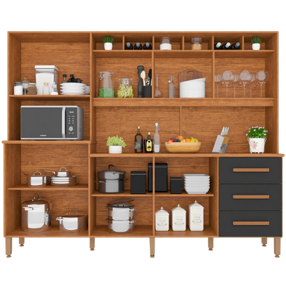 Kit Cozinha Angelina Prime 2,40 m Frisada Cinamono/Off White – IMOP