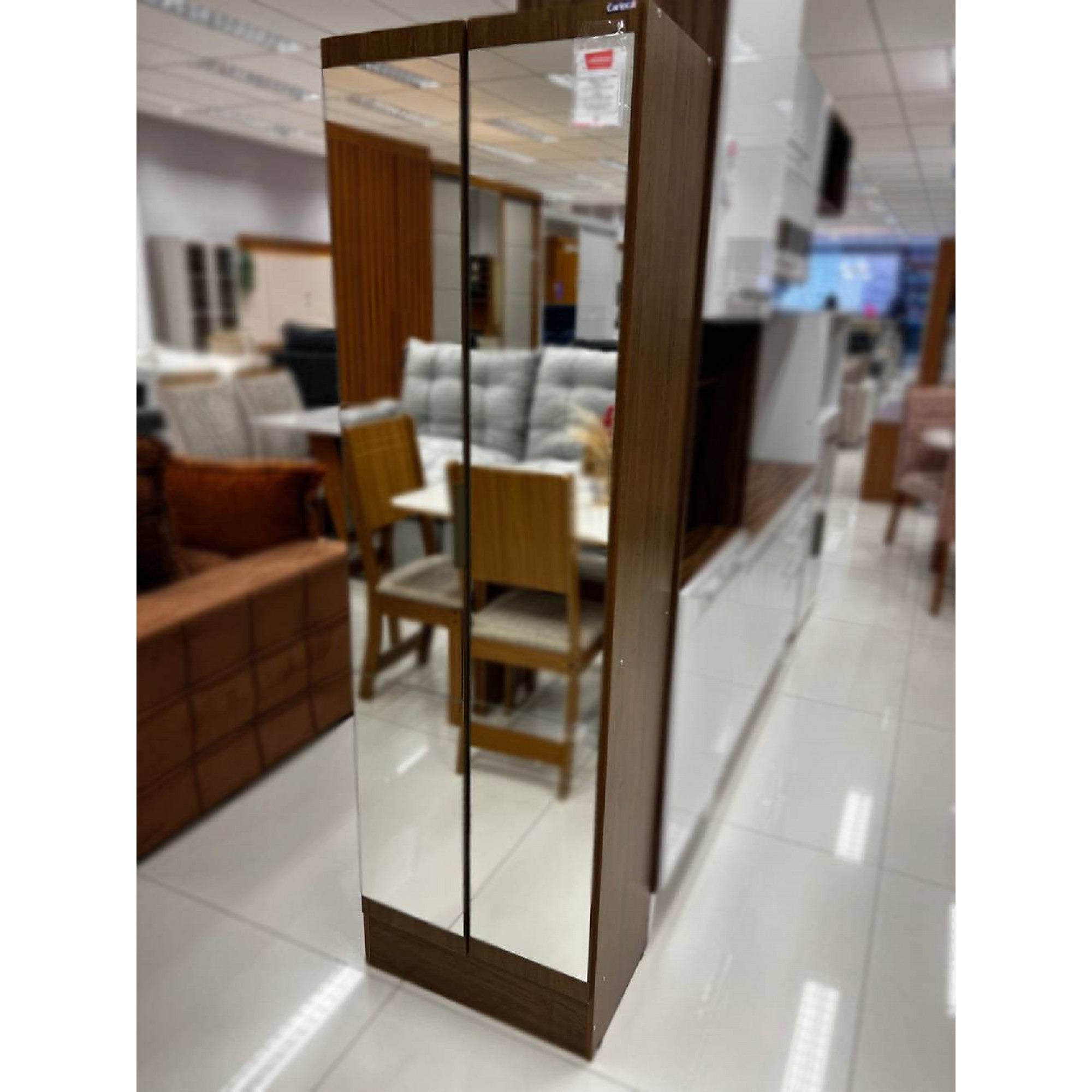 Multiuso Sapateira Maricá Premium 2 Portas C/Espelho Larg. 0.54m Freijó Carioca - Móveis furniture