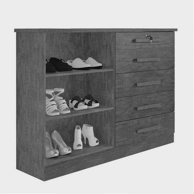 Cômoda 5 Gavetas 2 Portas New Athos - Móveis furniture