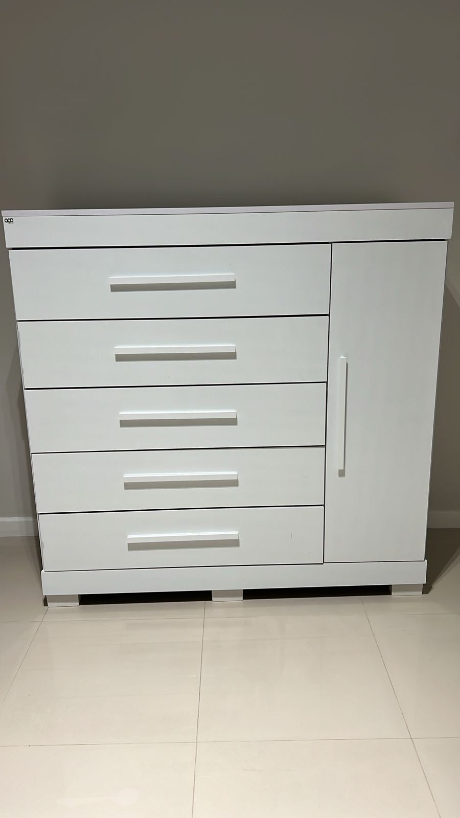 Cômoda 5 Gavetas com Sapateira Rayane Branco – ACP MÓVEIS - Móveis furniture