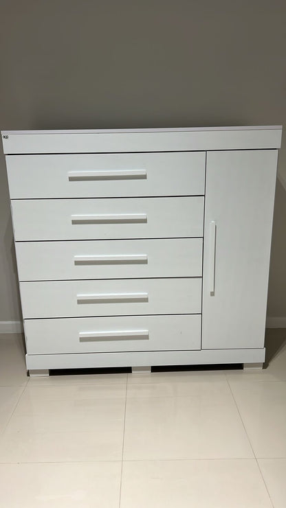 Cômoda 5 Gavetas com Sapateira Rayane Branco – ACP MÓVEIS - Móveis furniture
