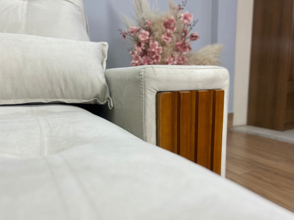 Sofá Retrátil e Reclinável Búzios 2.50m – Bege Veludo