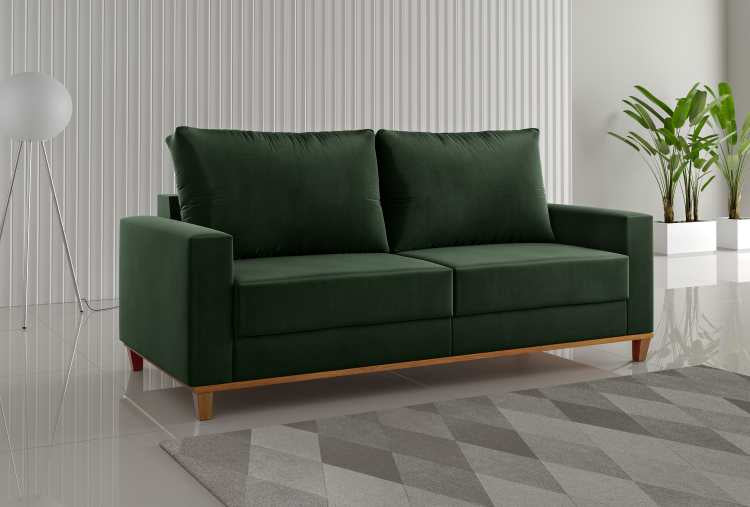 Estofado Living Felicia 180 3 Lgs Veludo Terracota Viero