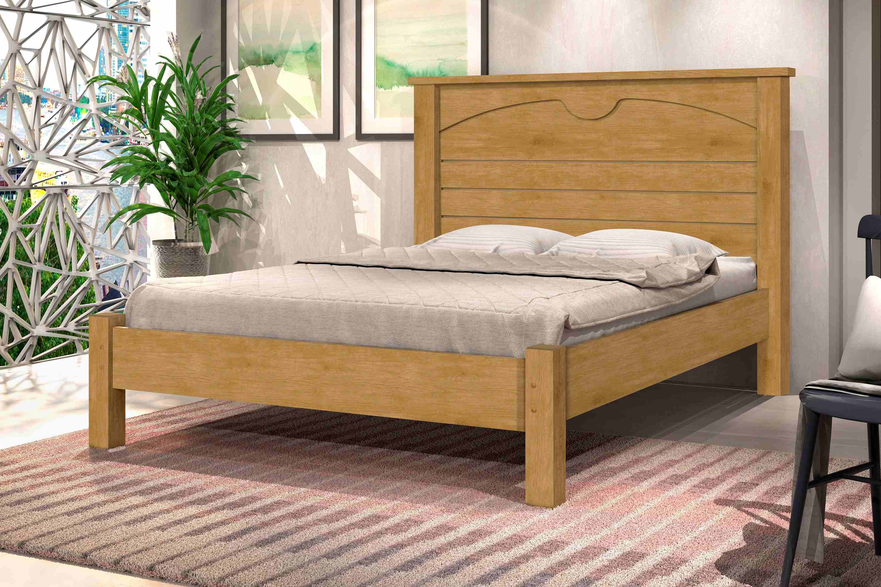 Cama Casal Lion Nature - Móveis furniture