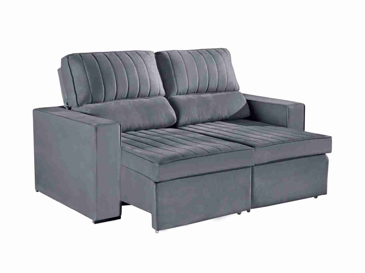 Estofado Retr Recl New Napoli Vel Grafite - Móveis furniture