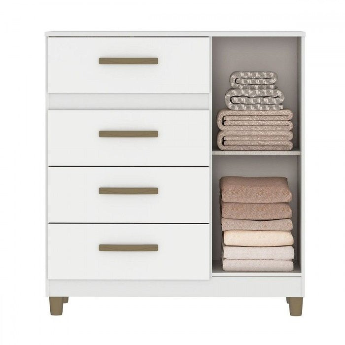 Cômoda 4 Gavetas com Sapateira Leme CO240 Branco – FELLICCI
