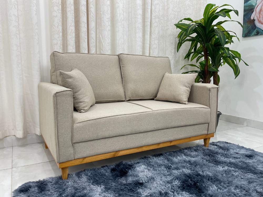 Sofá 2 lugares Slim 1.40m – Bege Linho - Móveis furniture