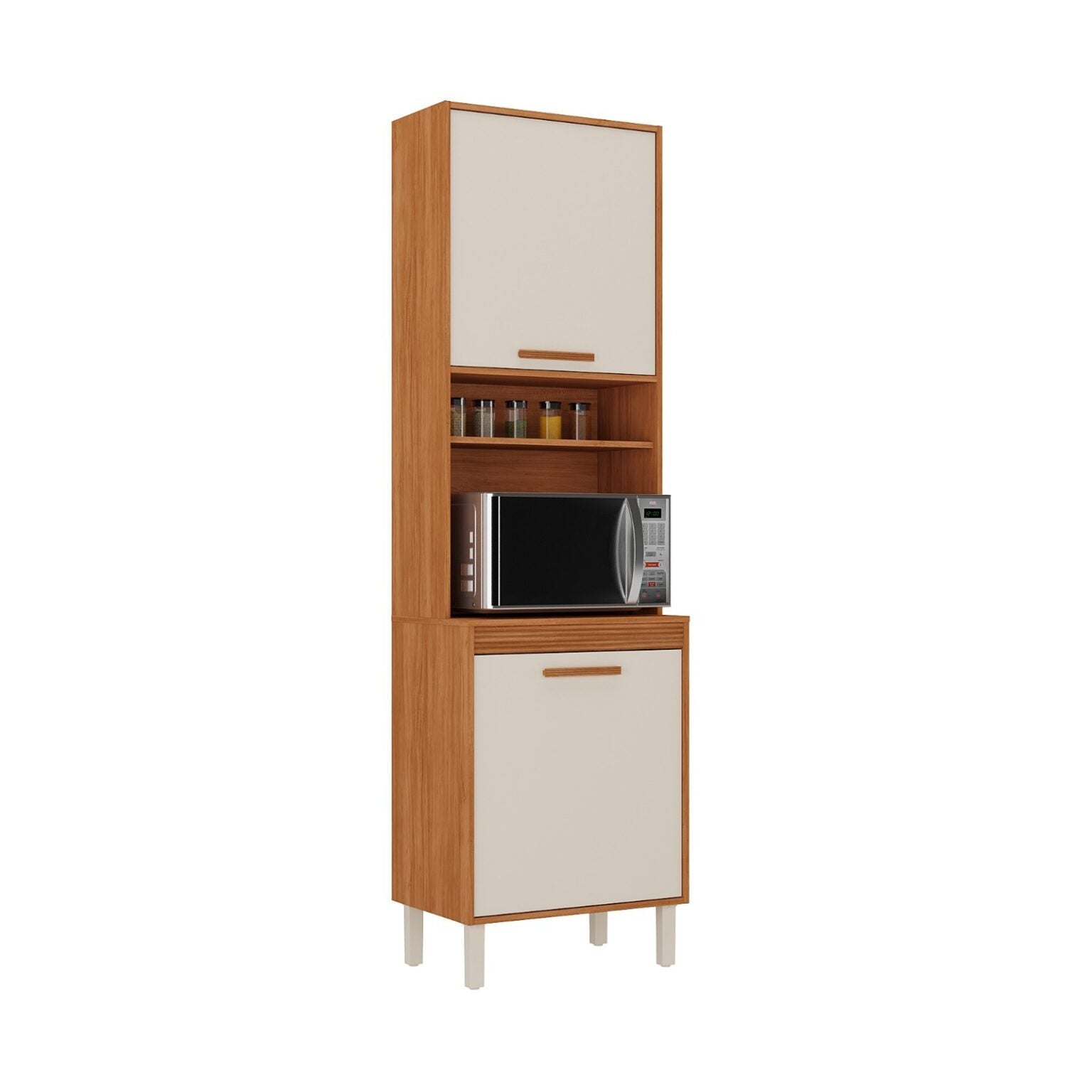 Paneleiro 2 Portas Forno Canela 0,62 m Cinamomo/Off White – ITATIAIA