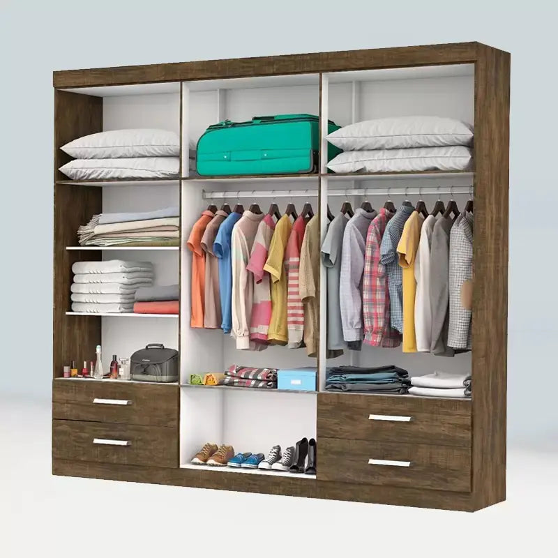 Guarda Roupa Casal Hércules 06 Portas 04 Gavetas Freijó/Off – Carioca