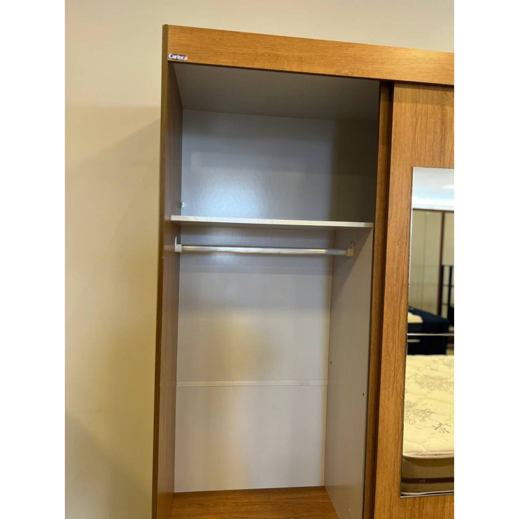 Roupeiro Sevilha 3 Portas 9 Gavetas C/Espelho Larg. 1.62m Cinamomo - Móveis furniture