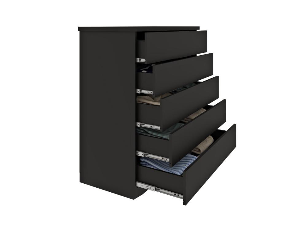 Cômoda Premium 5 Gavetas – Preto - Móveis furniture