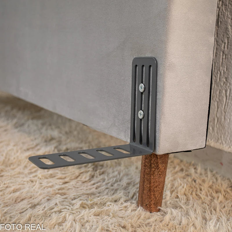 Cabeceira Casal Portinari Veludo Prata Larg. 1.40m