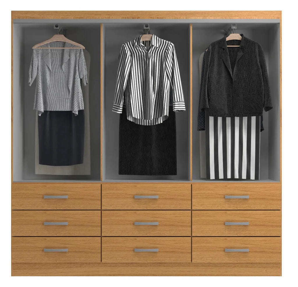 Roupeiro Bergamo Cinamomo - 6 portas - Evidência - Móveis furniture